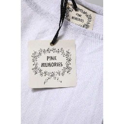 White Cotton Short Sleeves Round Neck Blouse Top