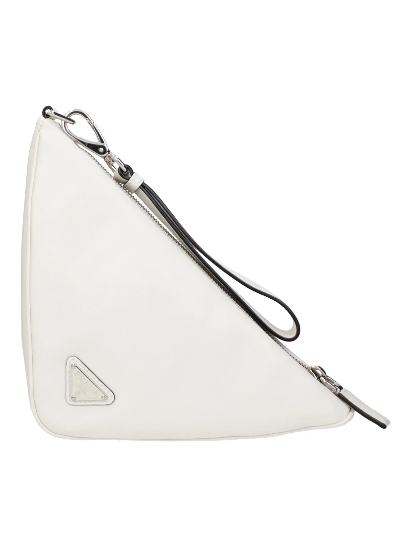 White Leather Clutch Bag