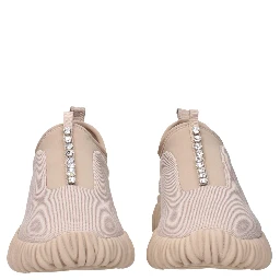 Beige Fabric Sneakers