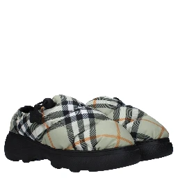 Green Fabric Slip-On Loafers