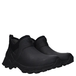 Black Cotton Ankle Boots