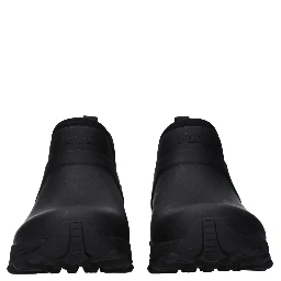 Black Cotton Ankle Boots
