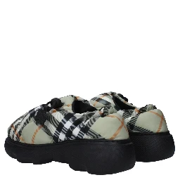 Green Fabric Slip-On Loafers