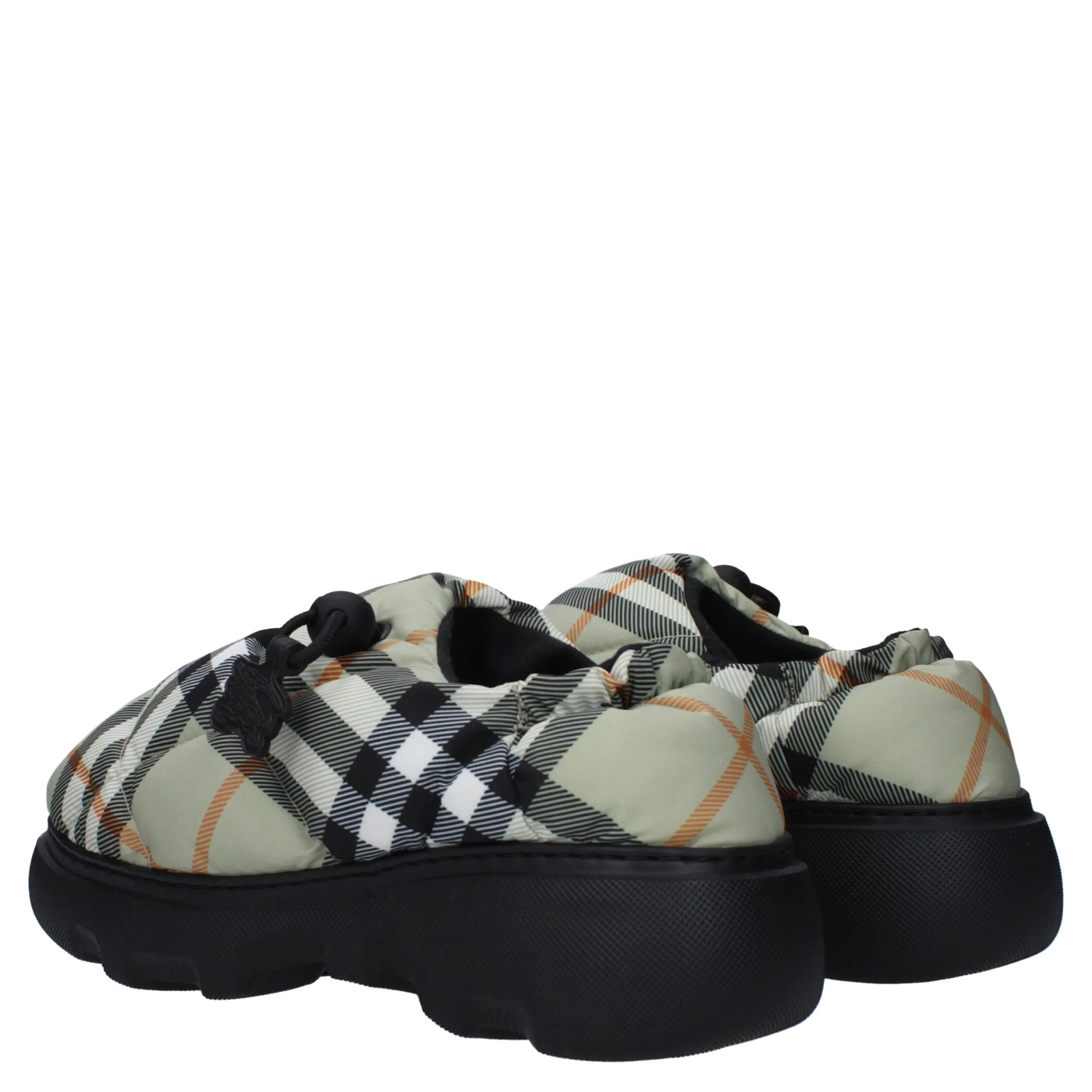 Green Fabric Slip-On Loafers