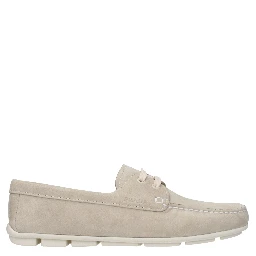 Gray Leather Slip-On Loafers