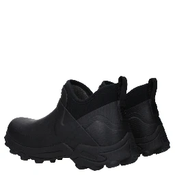 Black Cotton Ankle Boots