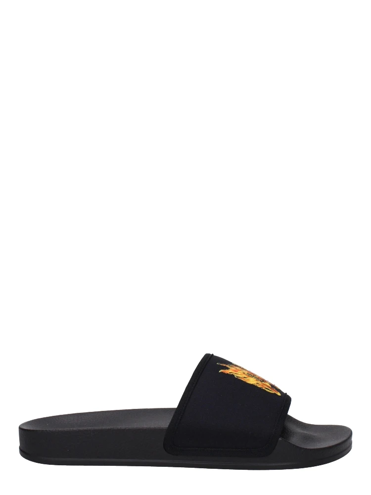 Black Fabric Slippers