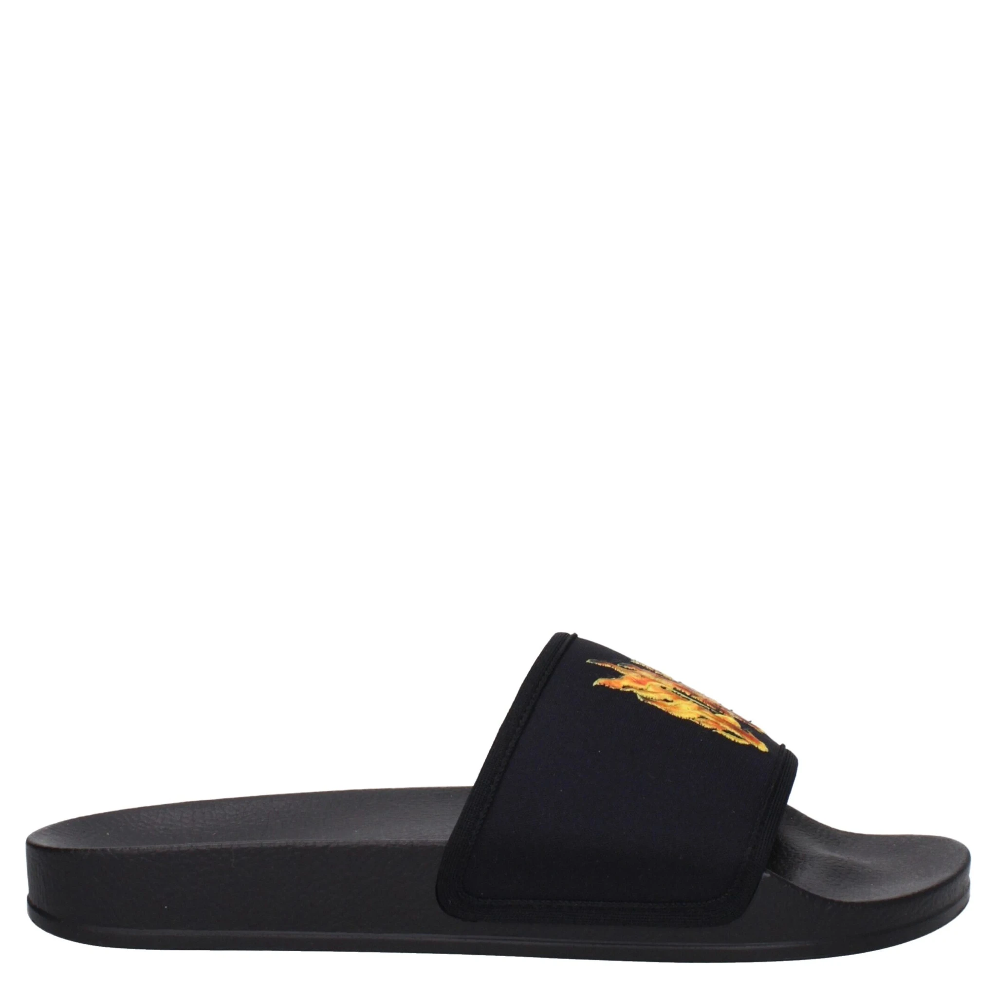 Black Fabric Slippers