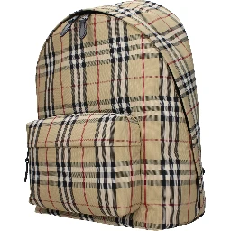 Beige Fabric Backpack
