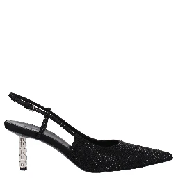 Black Fabric High Heel Pumps