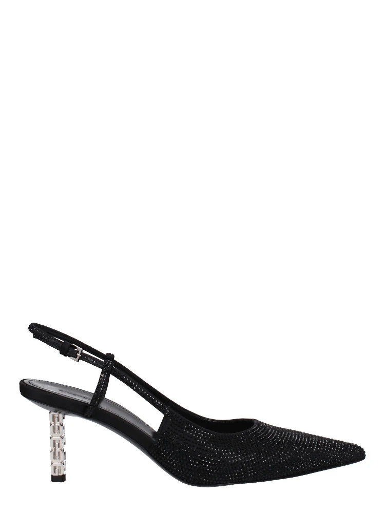 Black Fabric High Heel Pumps