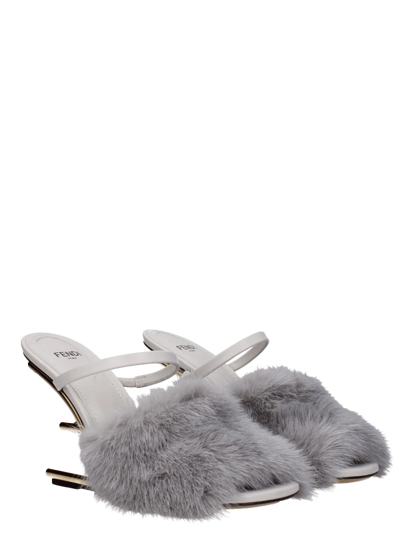 Gray Mink Slippers