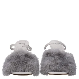 Gray Mink Slippers