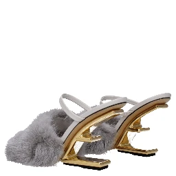 Gray Mink Slippers