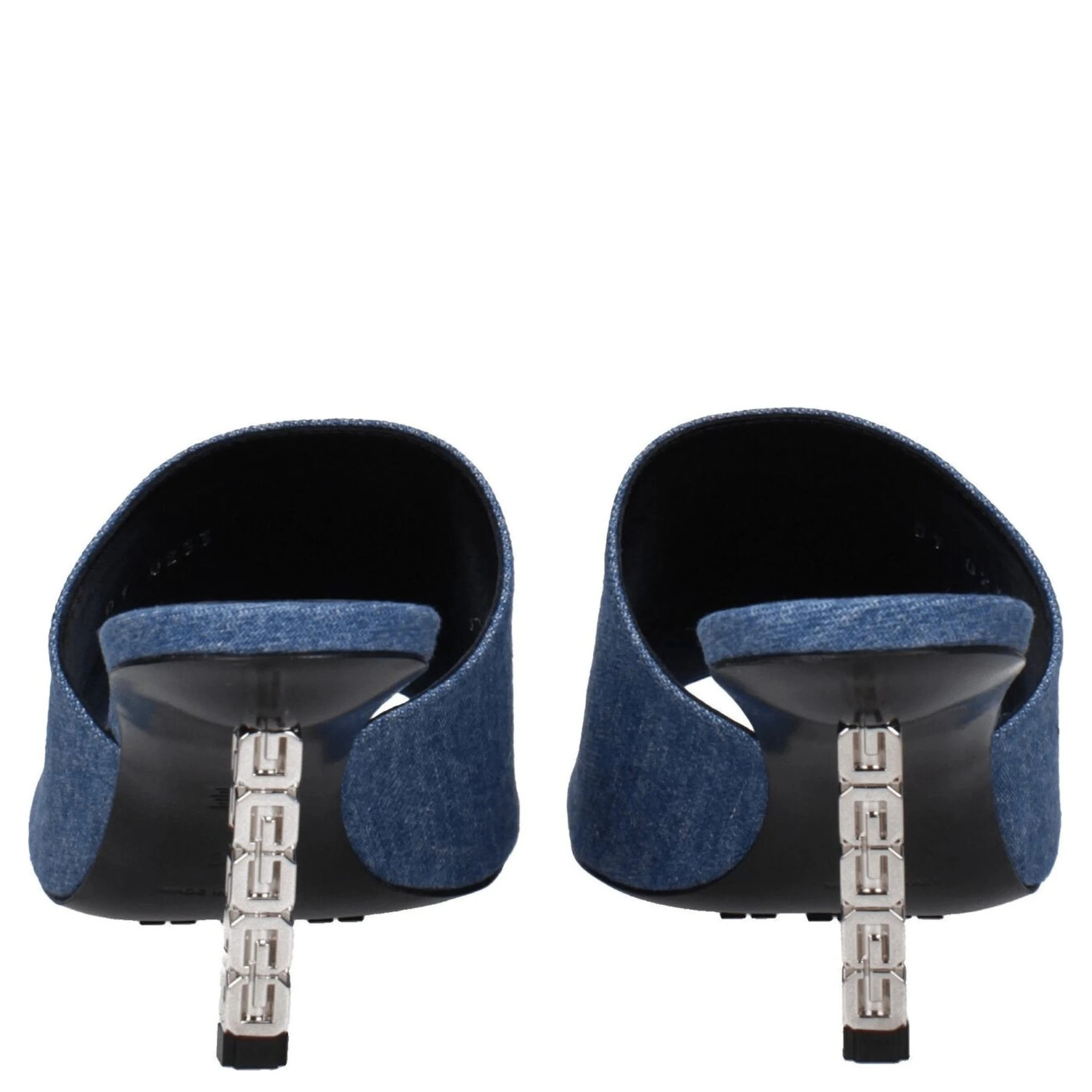 Blue Fabric Platform Sandals