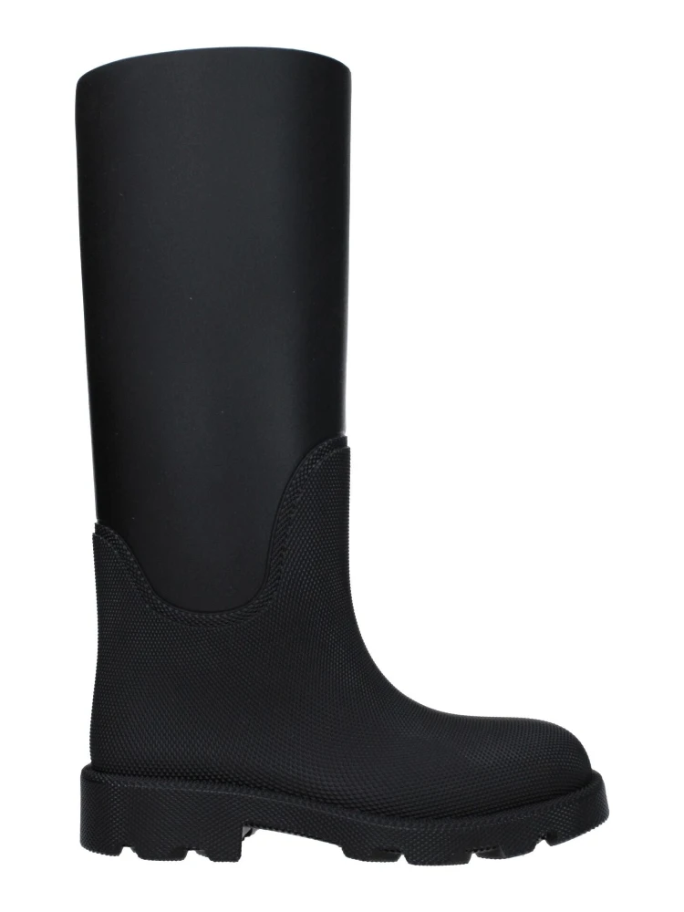 Black Cotton Rain Boots