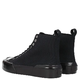 Black Fabric High Top Sneakers
