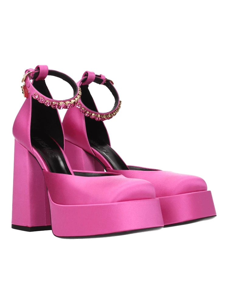 Pink Satin Platform Pumps alternative