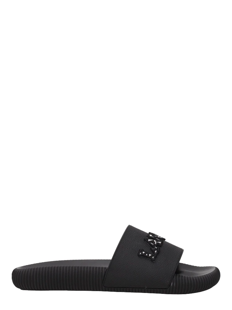 Black Cotton Slippers