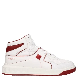 White Leather High Top Sneakers