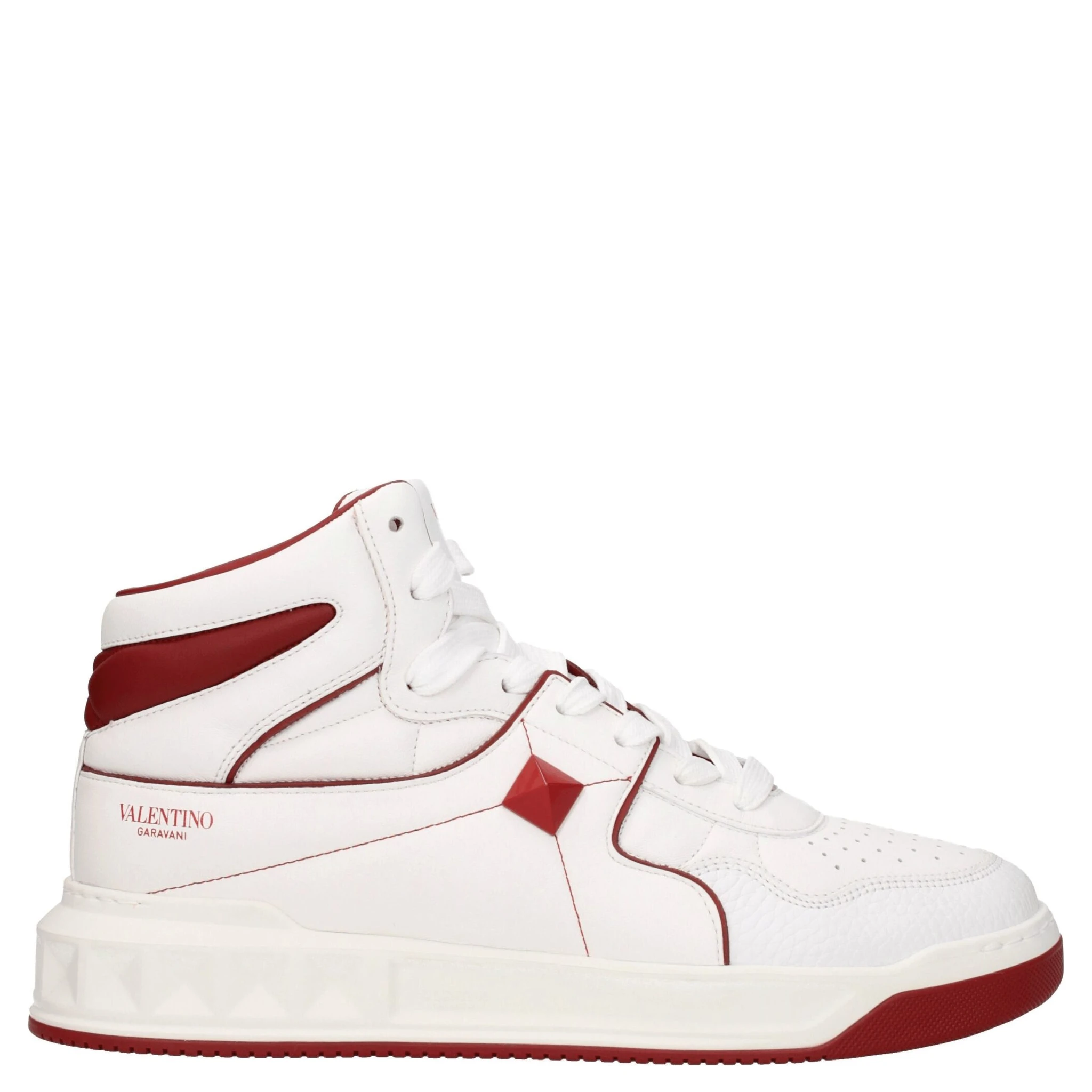 White Leather High Top Sneakers