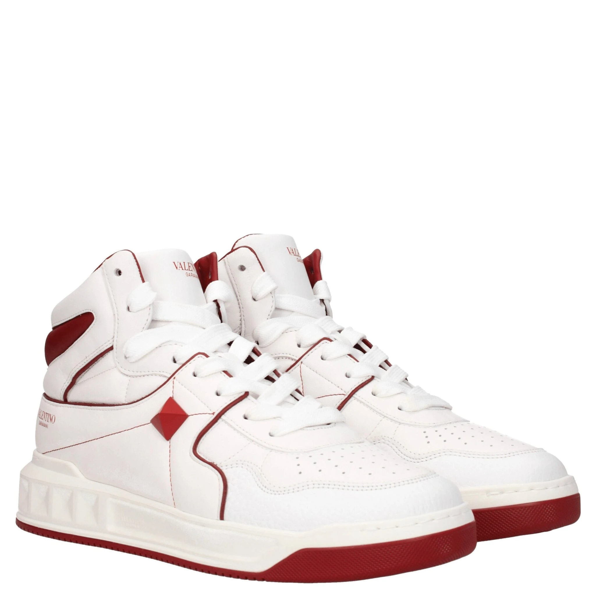 White Leather High Top Sneakers