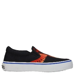 Black Fabric Slip-On Loafers