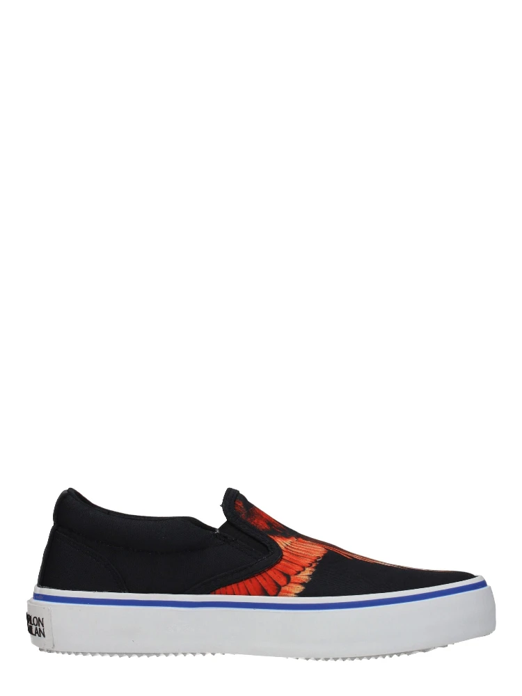 Black Fabric Slip-On Loafers