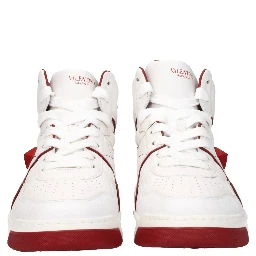 White Leather High Top Sneakers