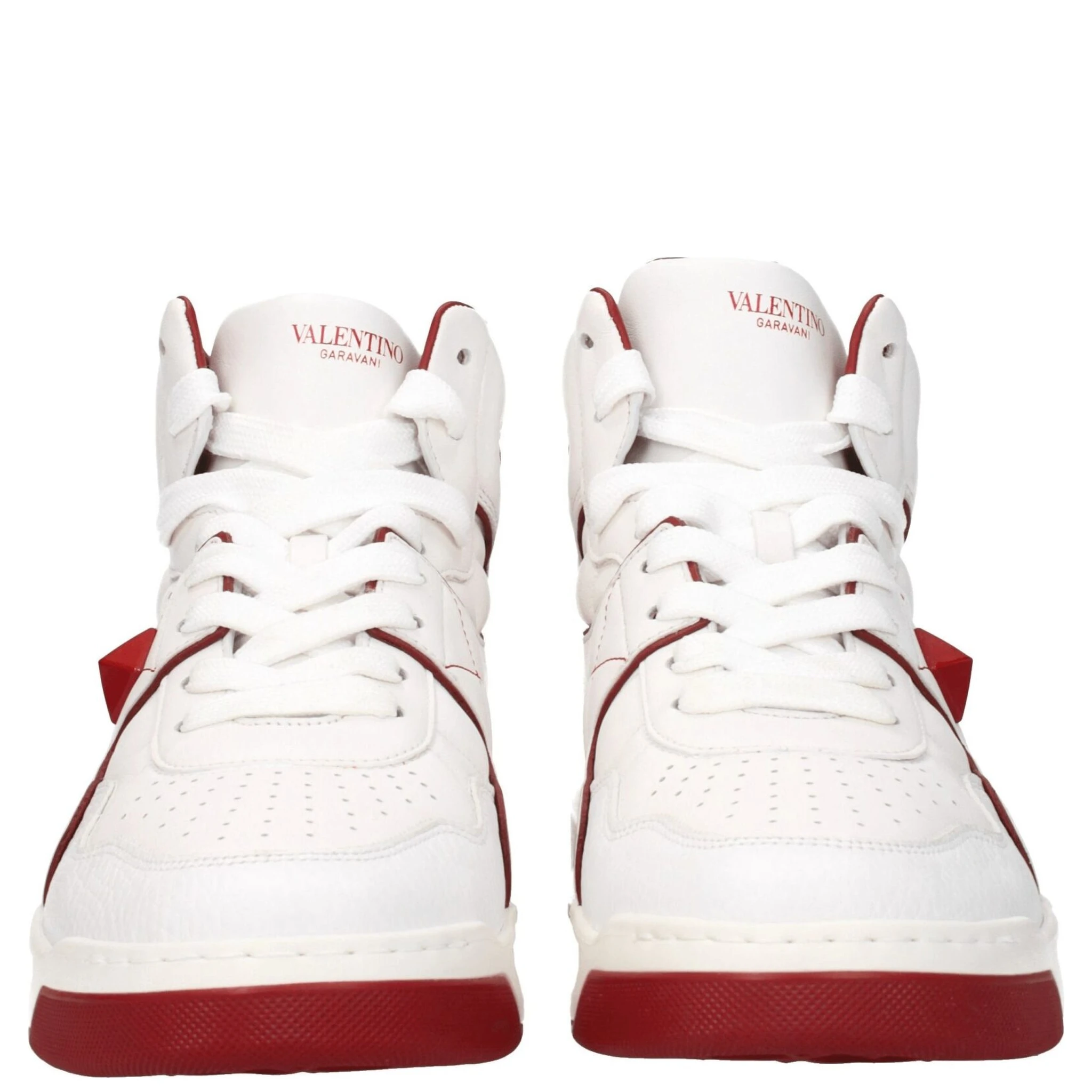 White Leather High Top Sneakers