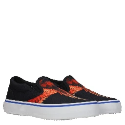Black Fabric Slip-On Loafers