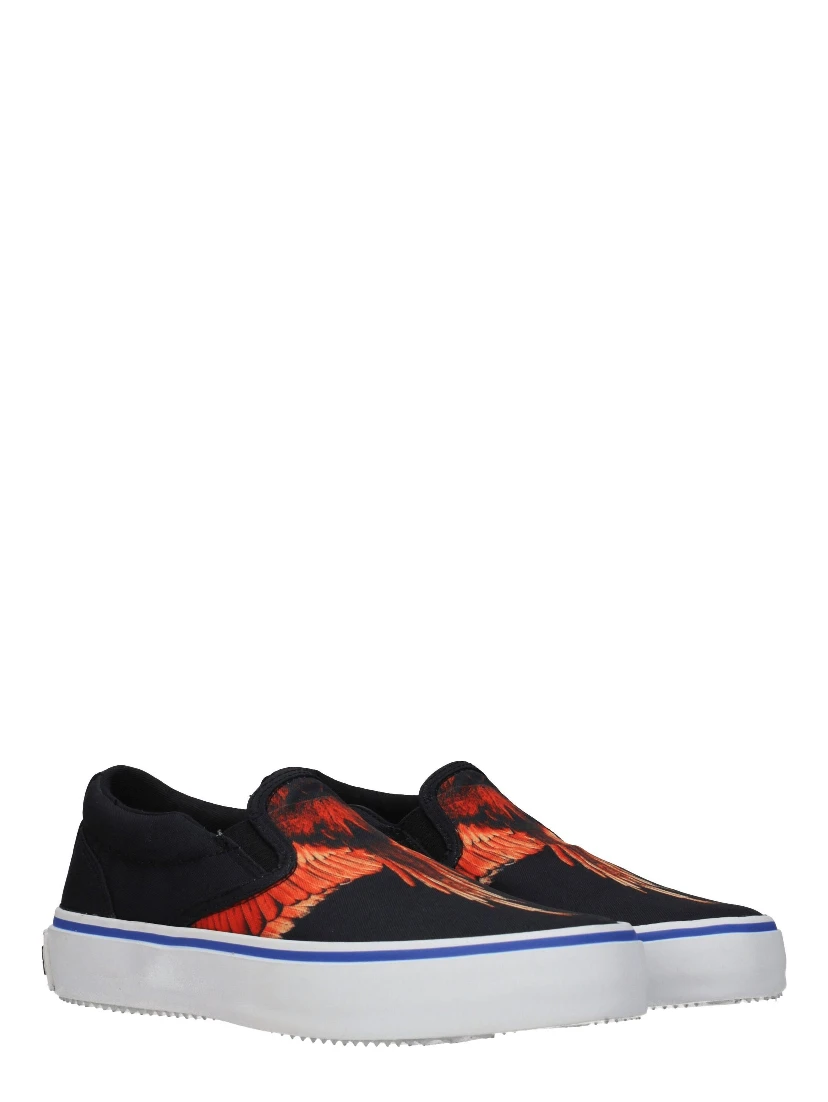 Black Fabric Slip-On Loafers