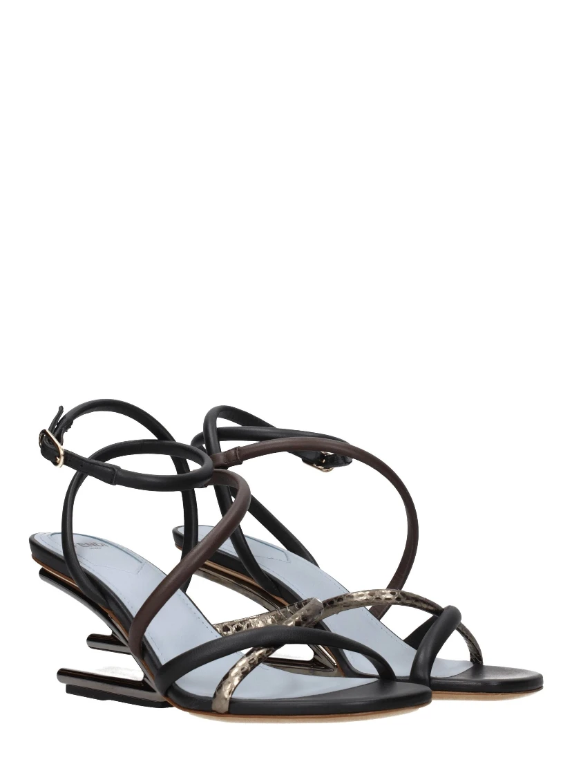 Multicolor Leather Flat Sandals