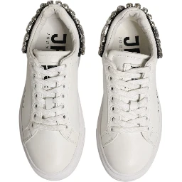 White Rhinestone Embellished Sneakers Shoes