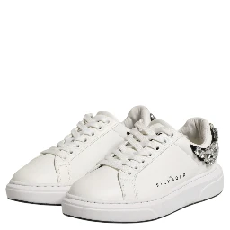 White Rhinestone Embellished Sneakers Shoes