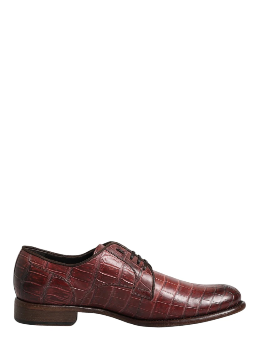 Burgundy Leather Lace Up Derby Dress Shoes