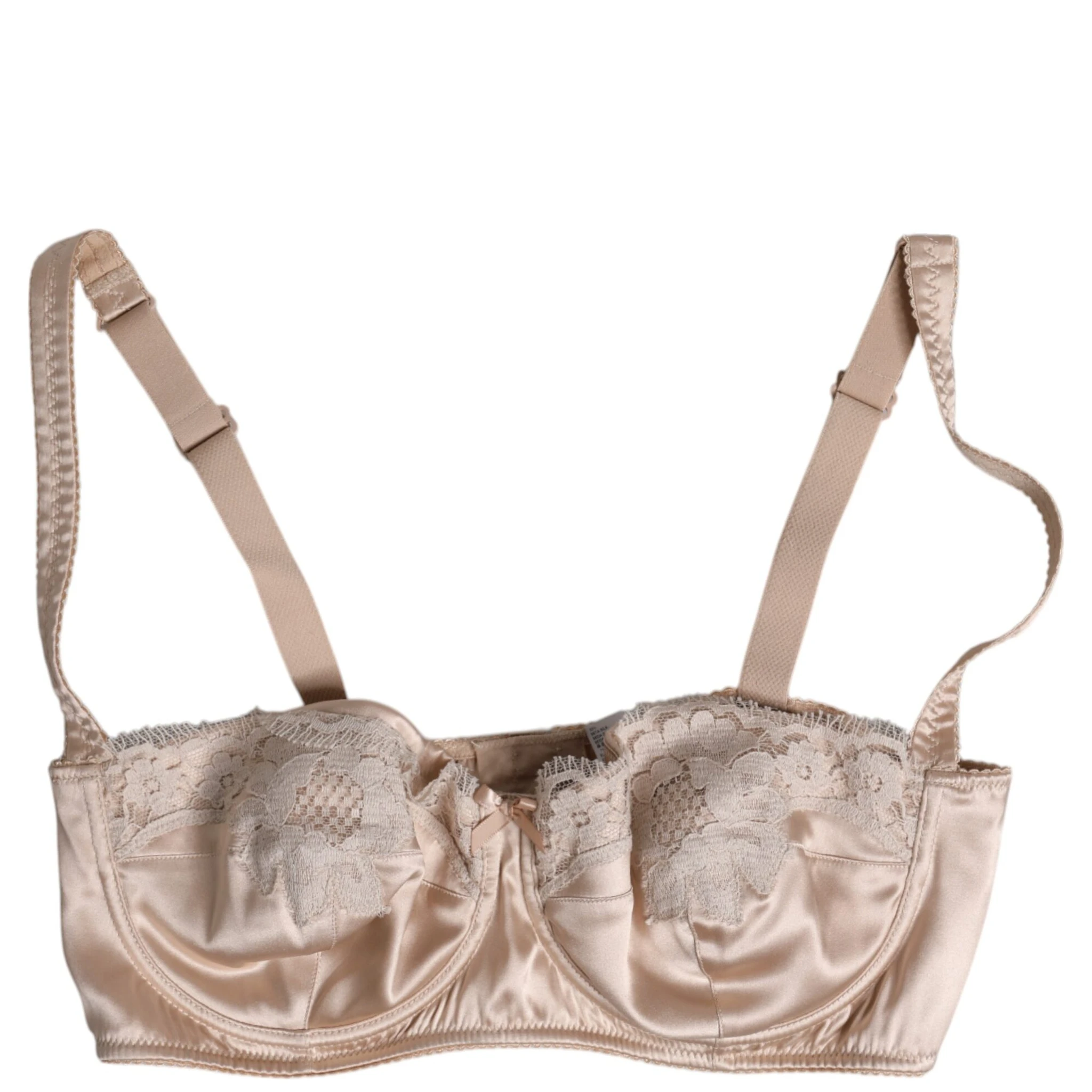 Biege Silk Underwired Balconette Bra Underwear