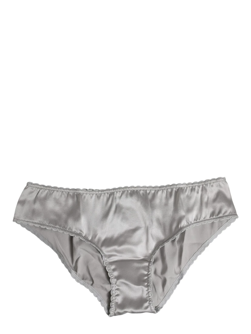 Gray Silk Stretch Bottom Low Waist Panty Underwear