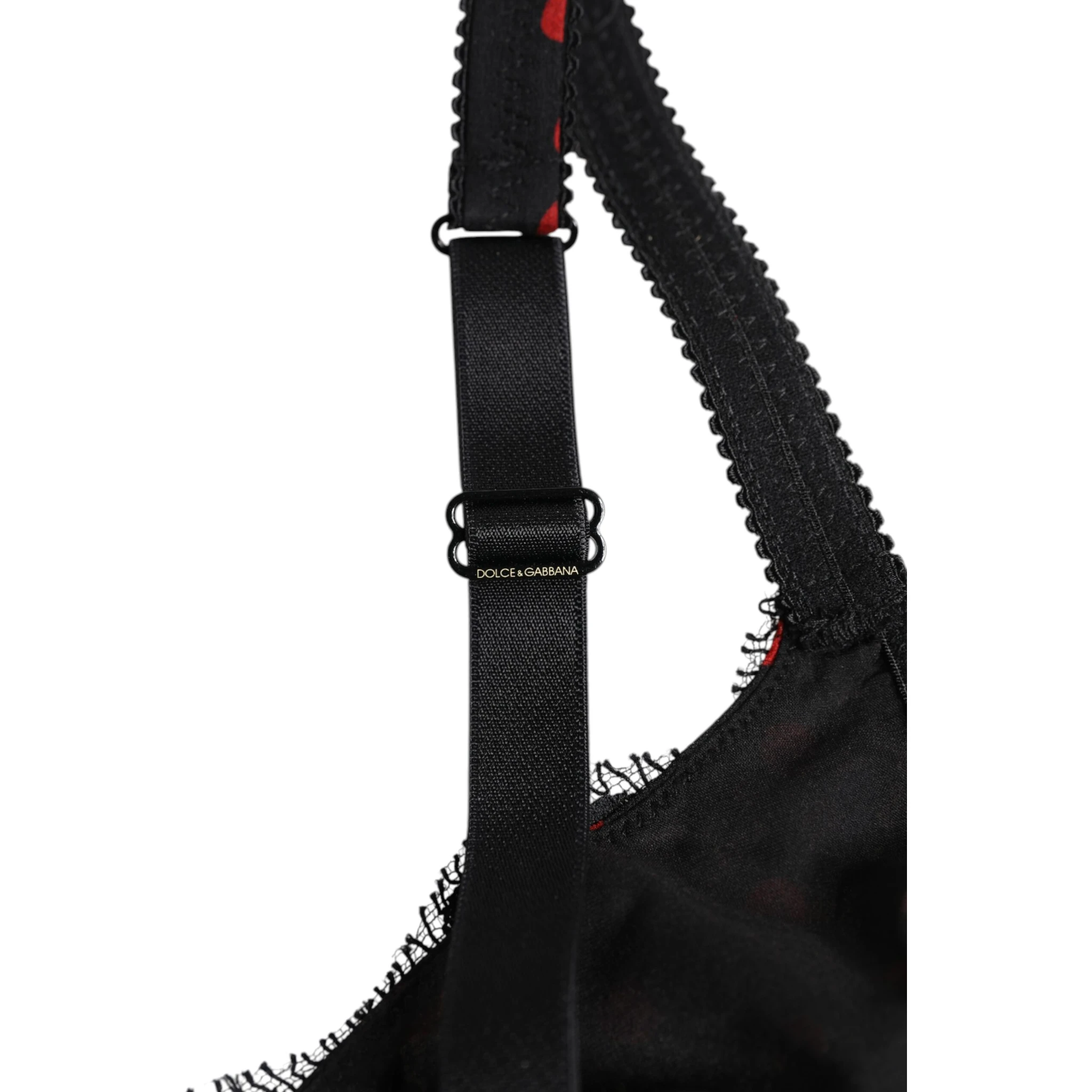 Black Red Polka Dot Underwired Balconette Underwear
