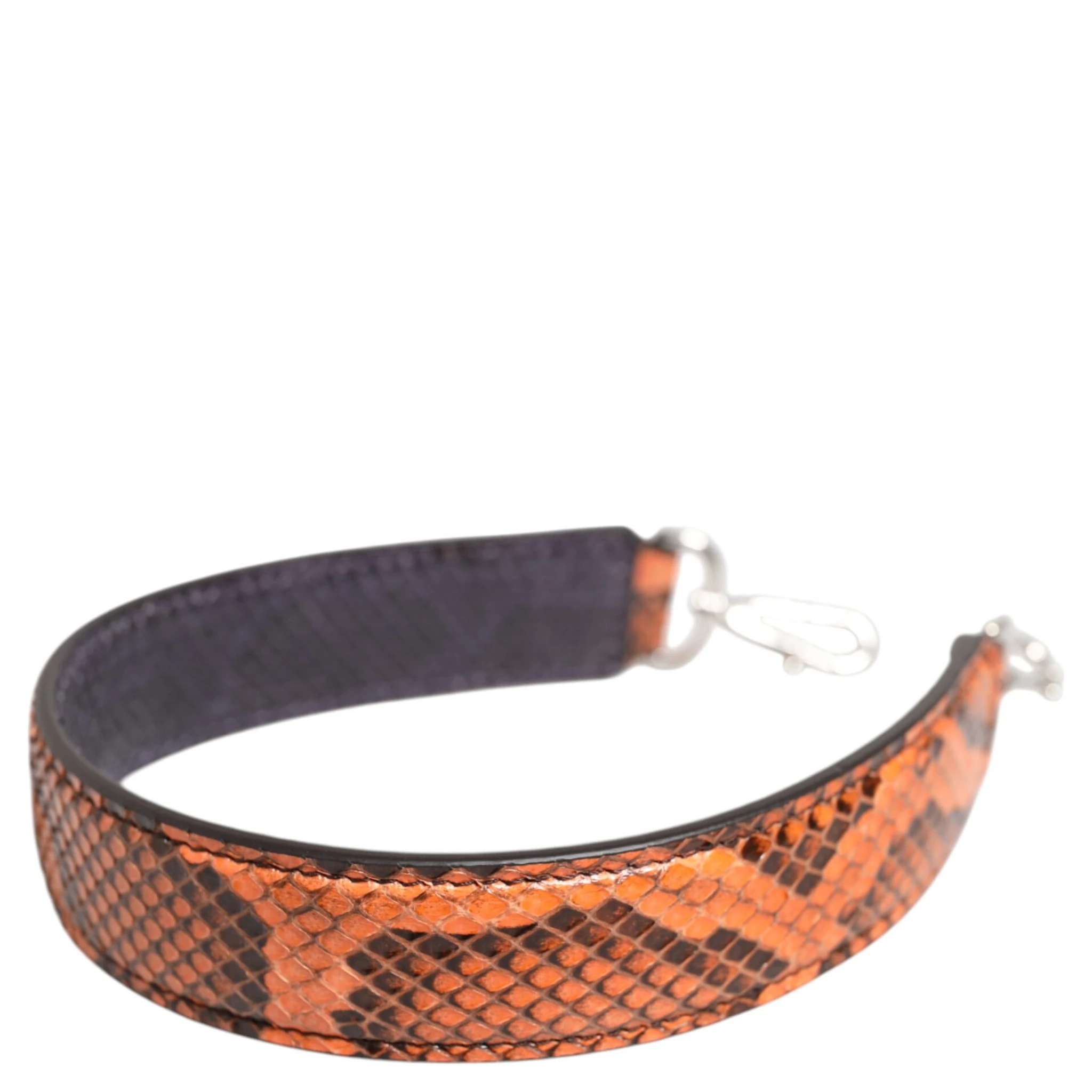 Orange Exotic Leather Bag Shoulder Strap