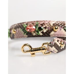 Multicolor Python Embellished Crystal Stud Shoulder Strap