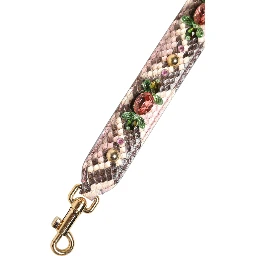 Multicolor Python Embellished Crystal Stud Shoulder Strap