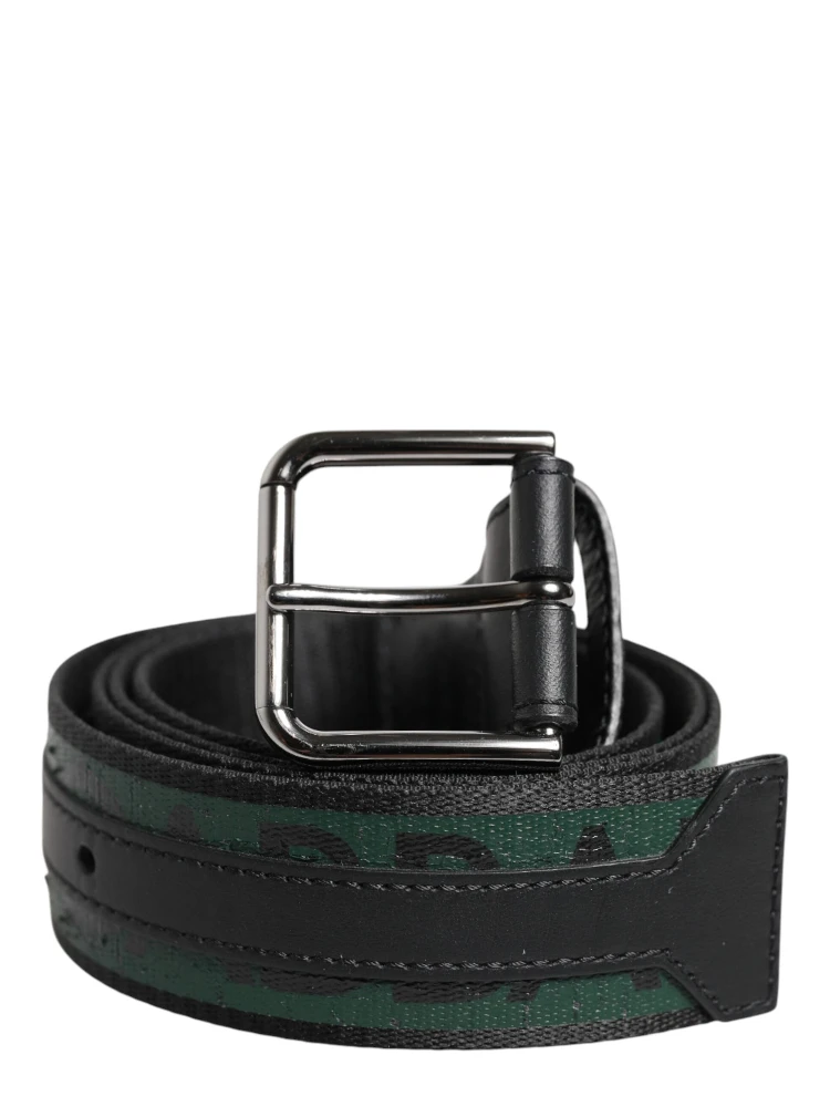 Green Black Polyester DG Logo Buckle Belt