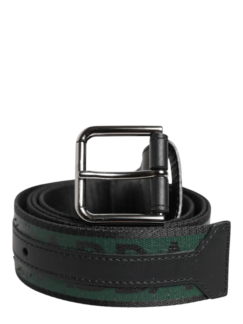 Green Black Polyester DG Logo Buckle Belt