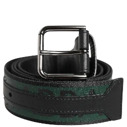 Green Black Polyester DG Logo Buckle Belt