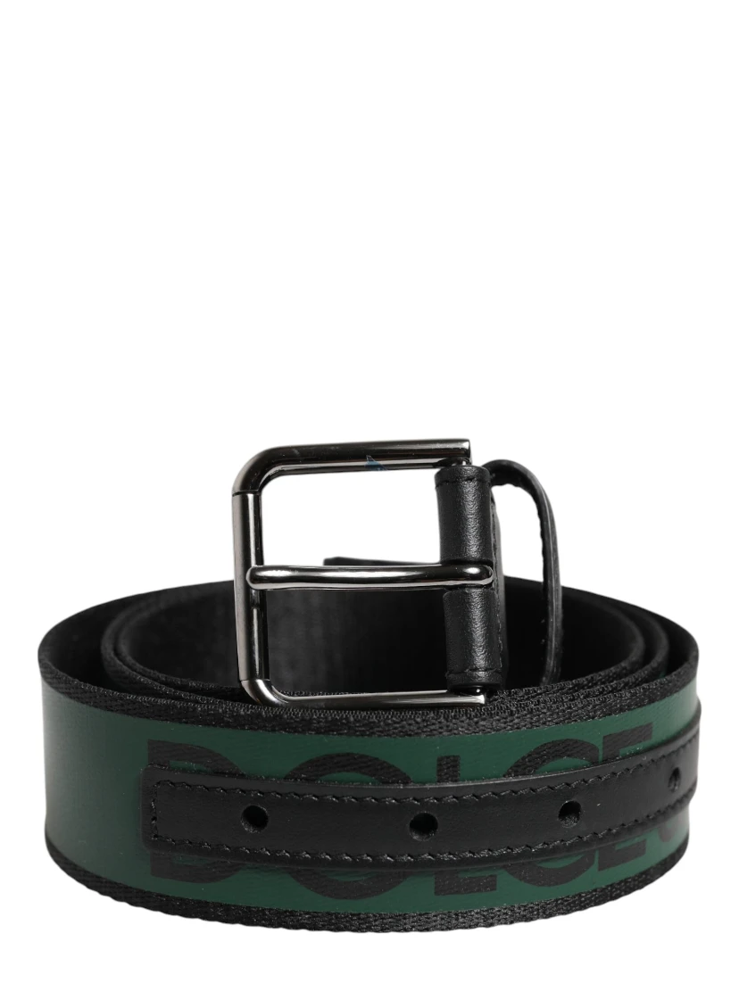 Green Black Polyester DG Logo Buckle Belt