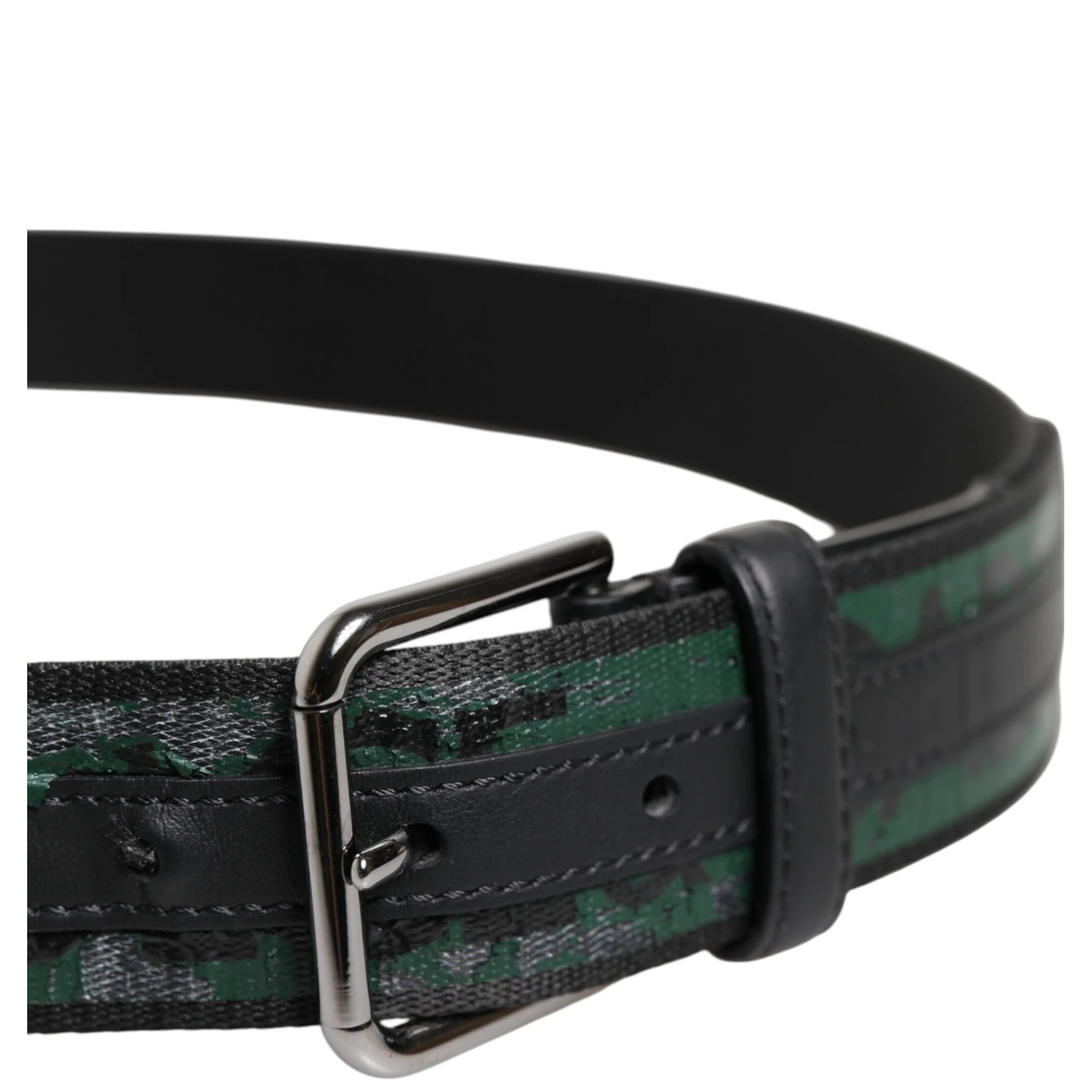 Green Black Polyester DG Logo Buckle Belt