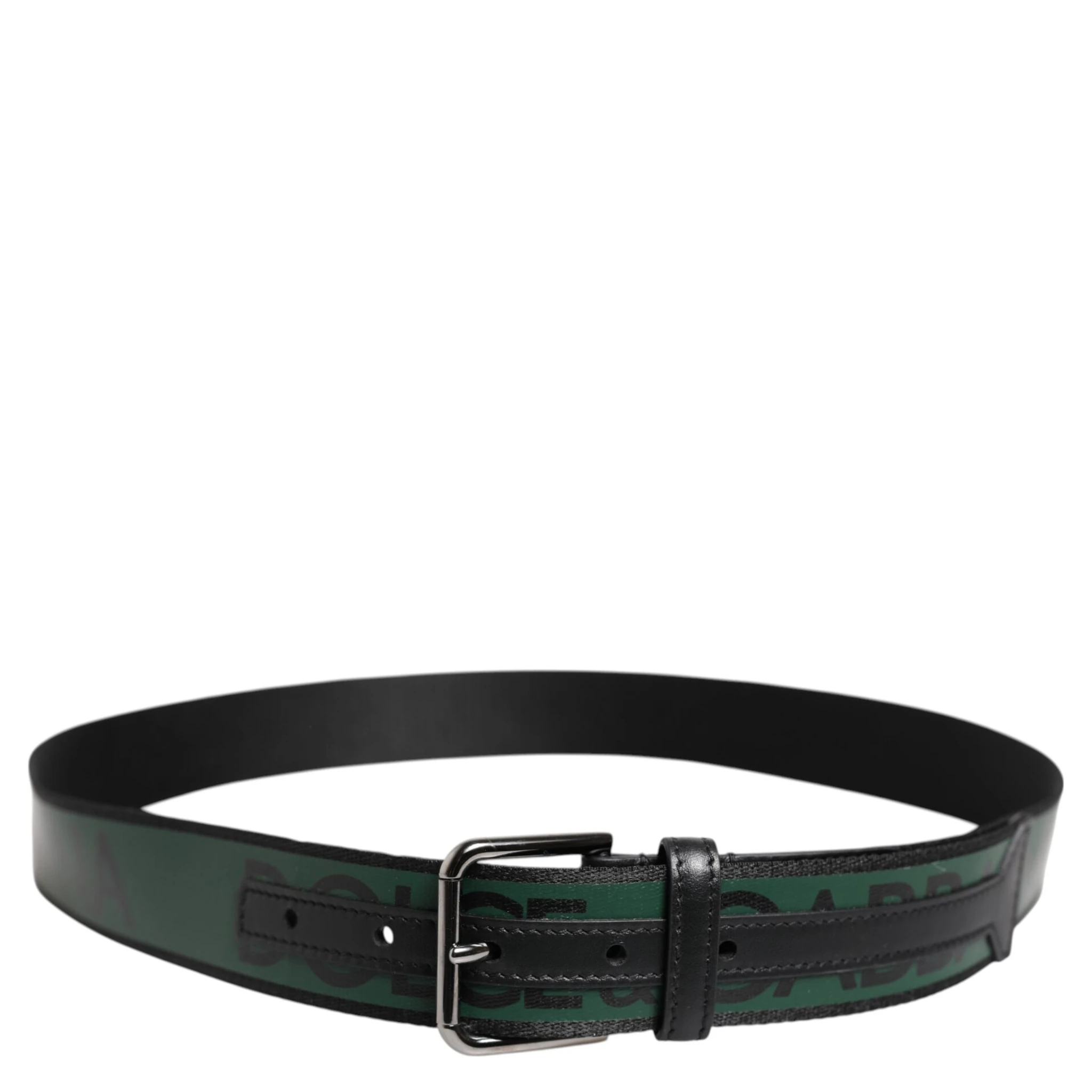 Green Black Polyester DG Logo Buckle Belt
