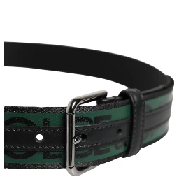 Green Black Polyester DG Logo Buckle Belt