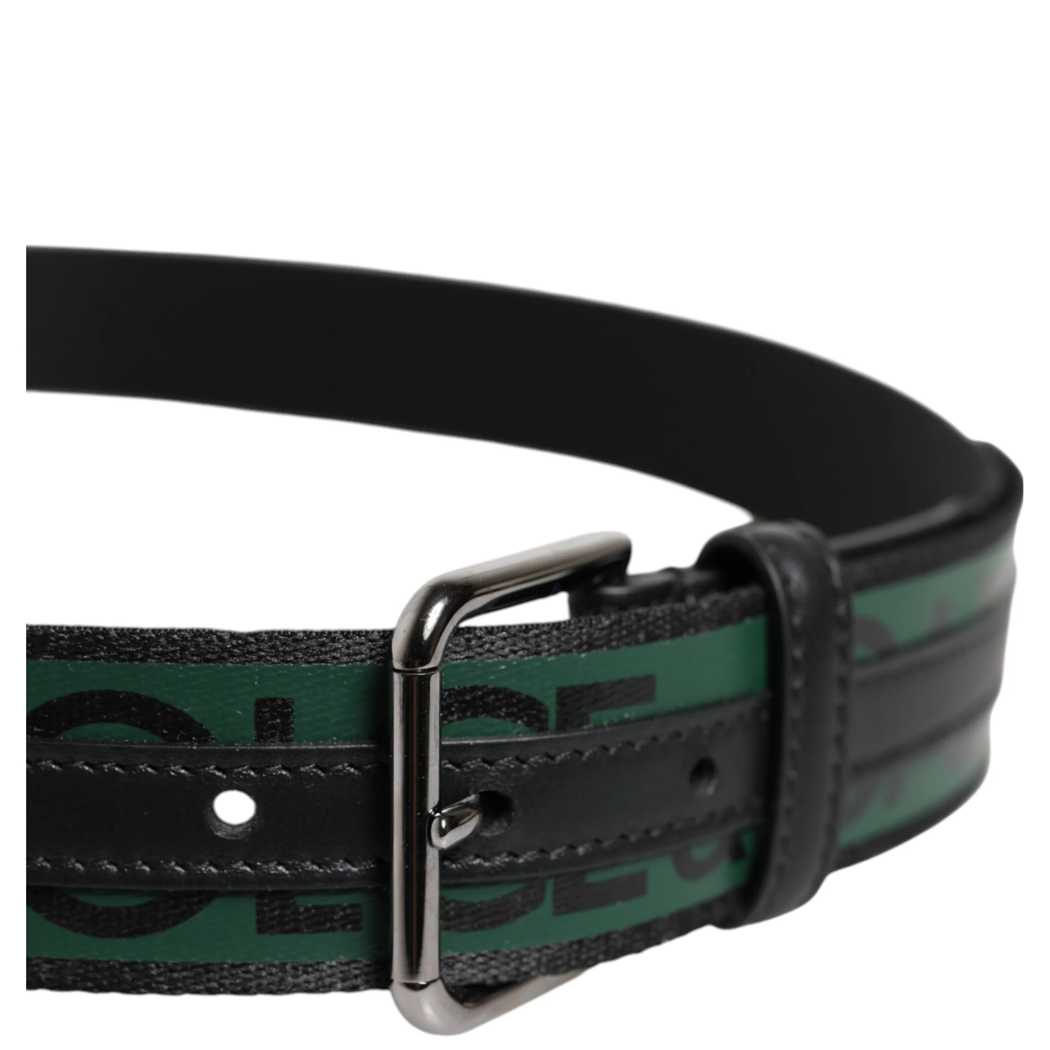 Green Black Polyester DG Logo Buckle Belt